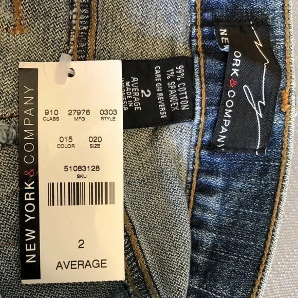NEW YORK CO. Women Dark Wash Cotton Denim Blue Jeans Flared Leg Pants Size 2 NWT - Picture 10 of 12